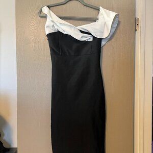 Fashion Nova “Allison Bandage Midi Dress” Black/White – Size M – Like New